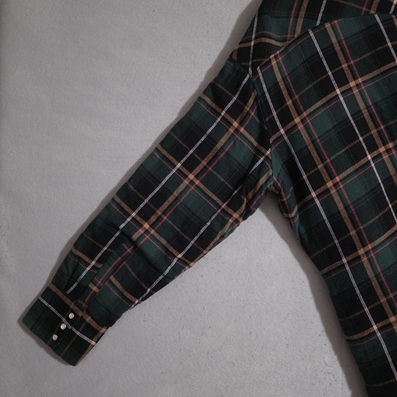 Ely Cattleman Mens Western Plaid Quilted Flannel Shacket Snap Button Size XXL - Picture 10 of 10